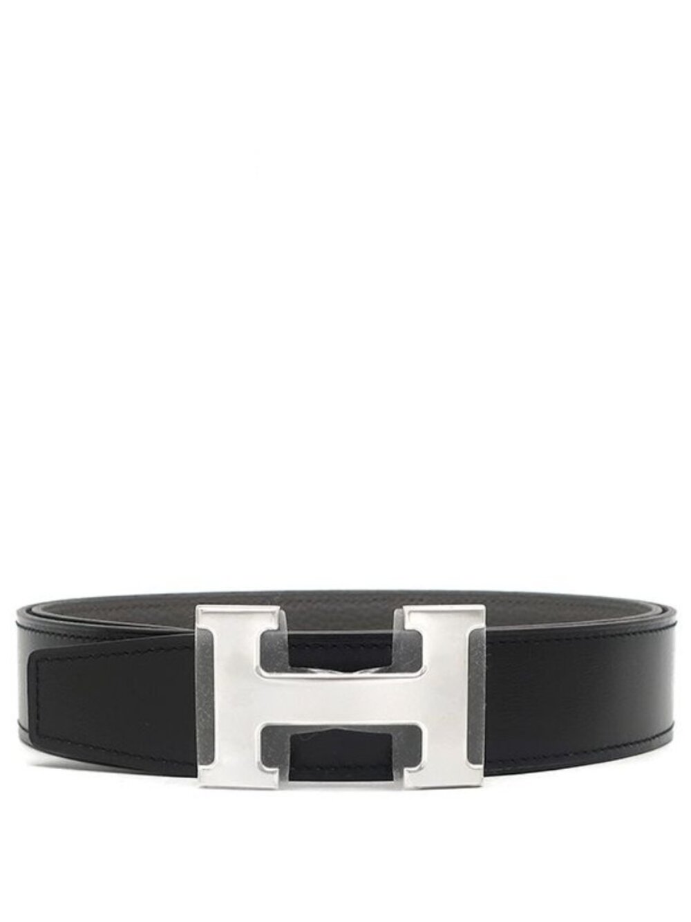 Hermes Belt Constance H 85 Togo Box Calf Black Etain 85 Silver H Buckle